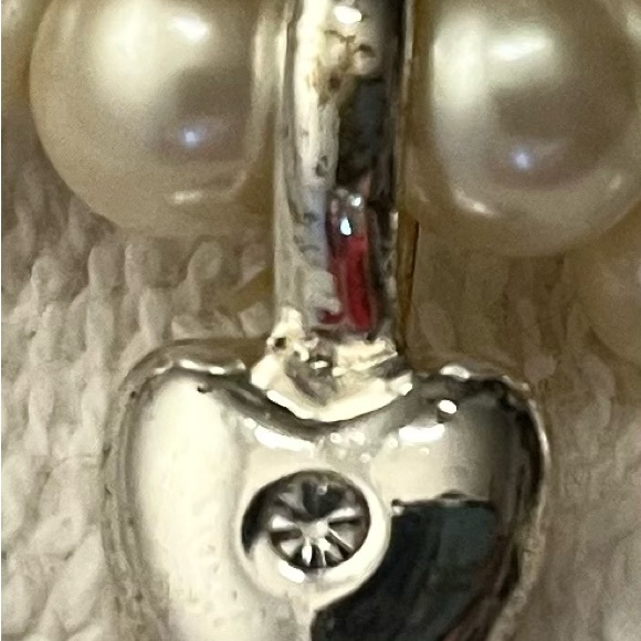 Faux pearl elastic heart charm bracelet jewrlry - Picture 9 of 9